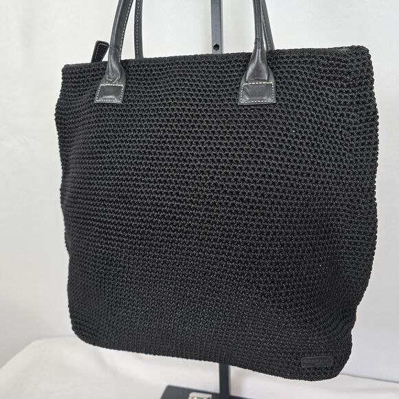The Sak Tote Black Woven Zipper Closure Double Handles 16" x 12" x 5" - Picture 15 of 15